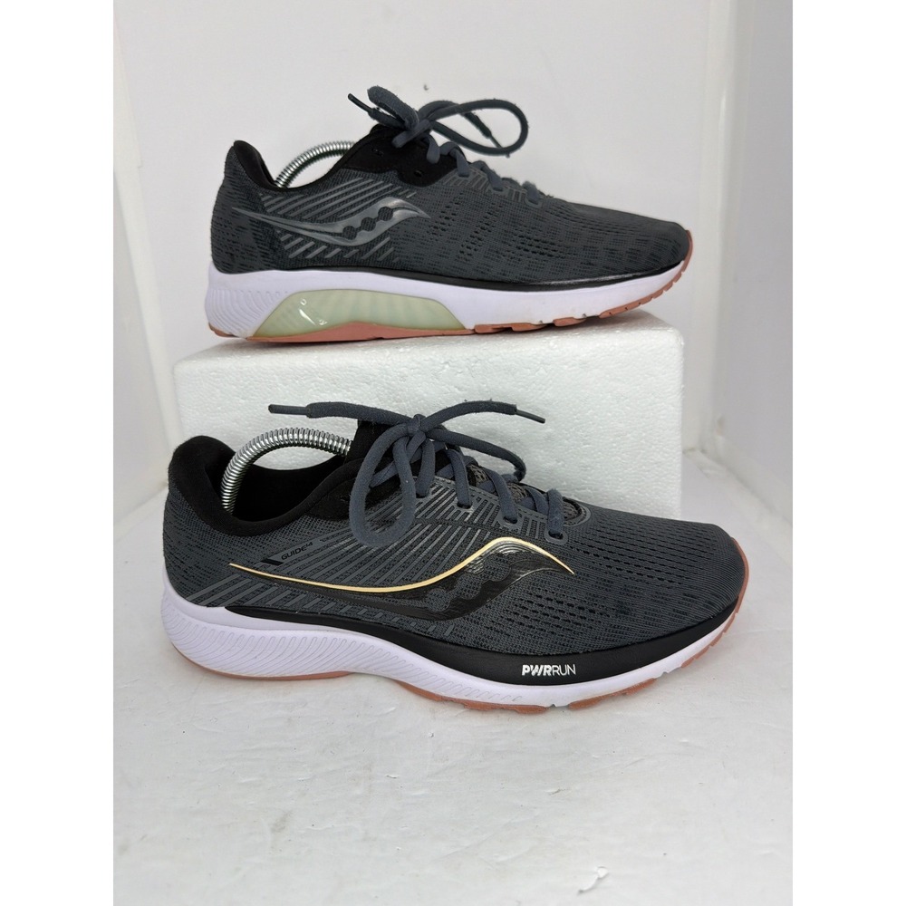 Saucony Women’s Gray Athletic Running Shoes with Gold Accent